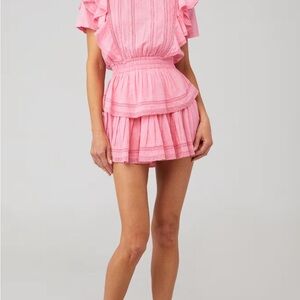 Pink Ruffled Mini Dress